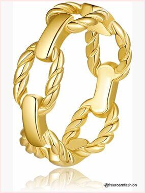 Stainless Steel Stacking Rings, Non-Tarnish Gold Plated, Dainty Women's Jewelry